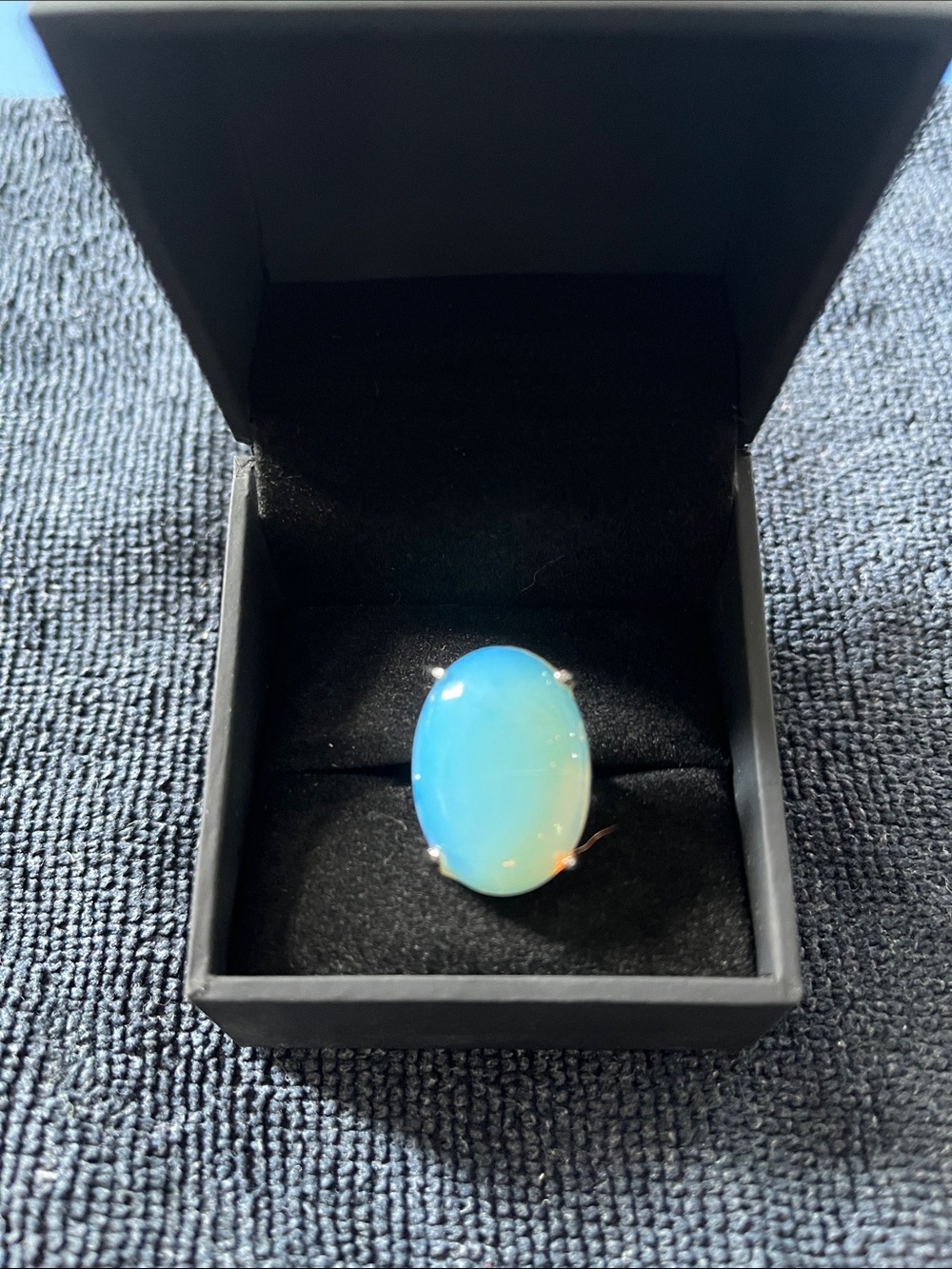 Opalite Oval Cocktail Ring in Blue-Green